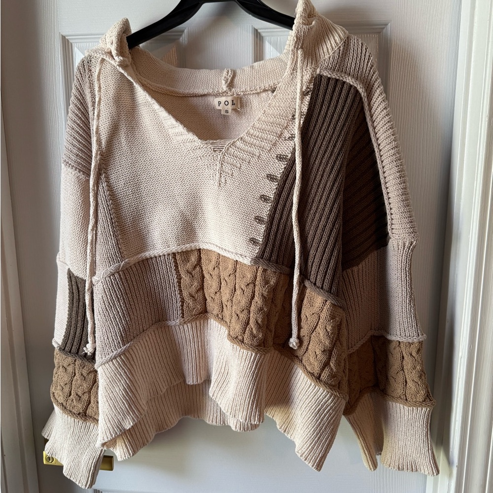 Pol Chunky Knit Colorblock Patchwork Pullover Swe… - image 2